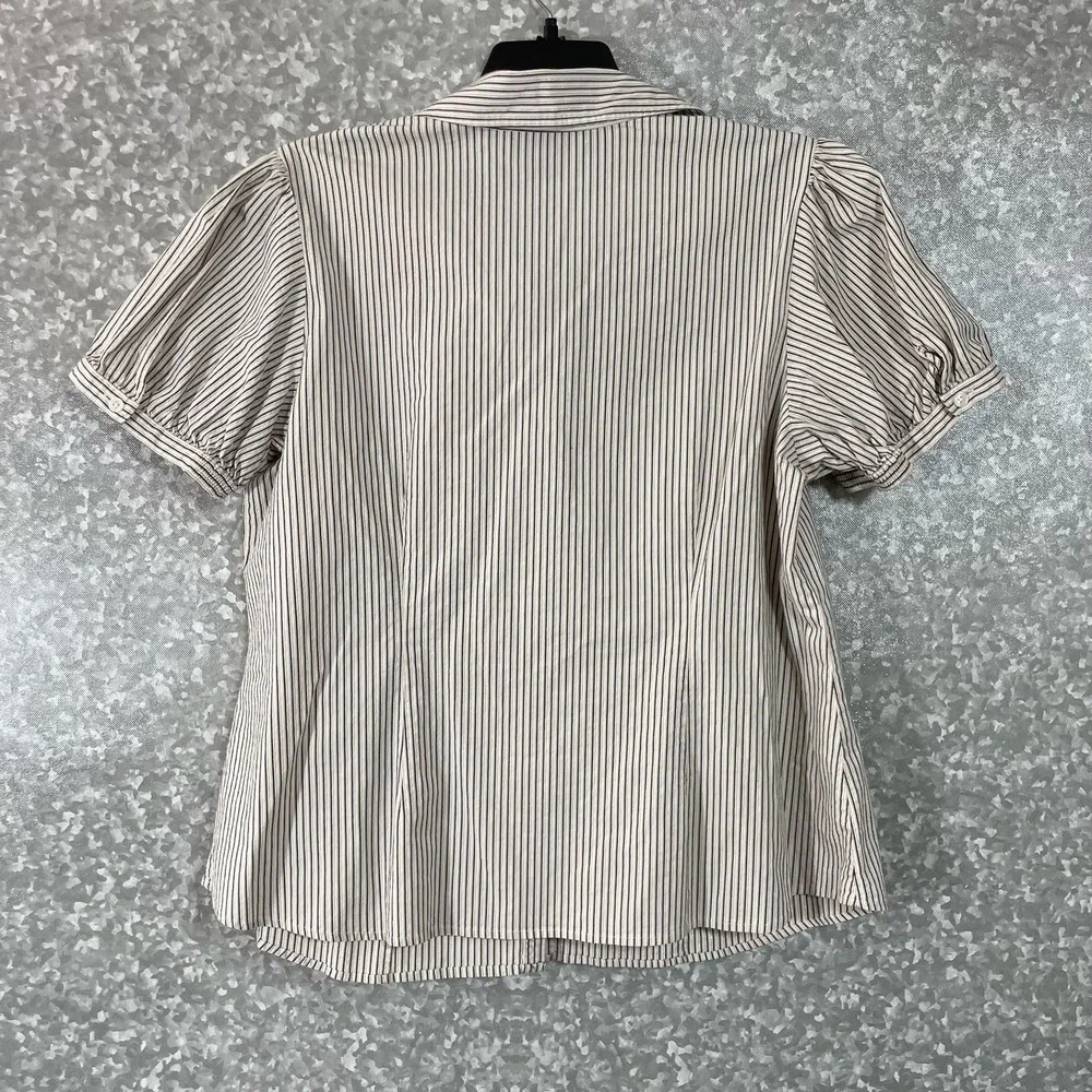 Lane Bryant Women's Plus Size Striped Ruffle Button Up Top - Size 18/20 - Blouse - Picture 6 of 6